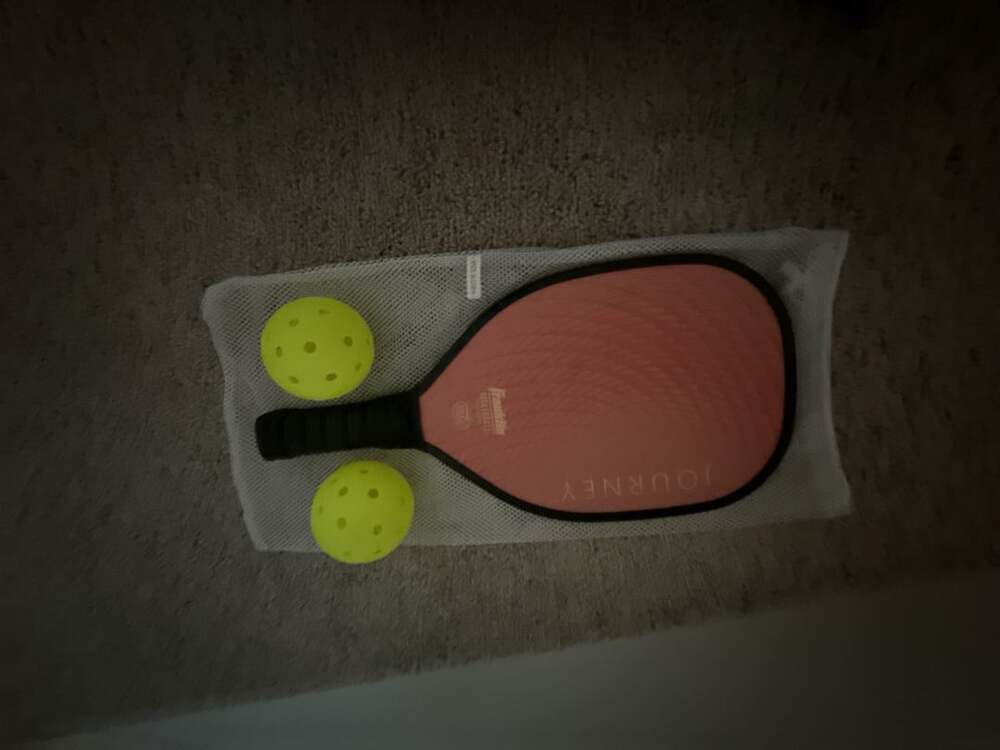Franklin Sports Journey Wood Pickleball Paddle and Ball Set Pink
